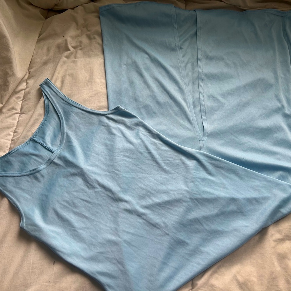 Sky Blue Sleeveless Tank Maxi Dress w/ Back Slit – Size US 4 ✨